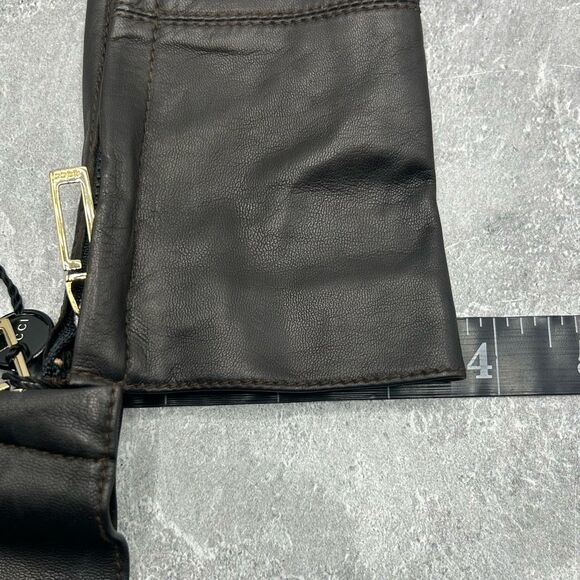 NWT Gucci Black Genuine Leather Nappa Gloves Size 6.5 G Logo Side Zip With Box - Picture 15 of 15